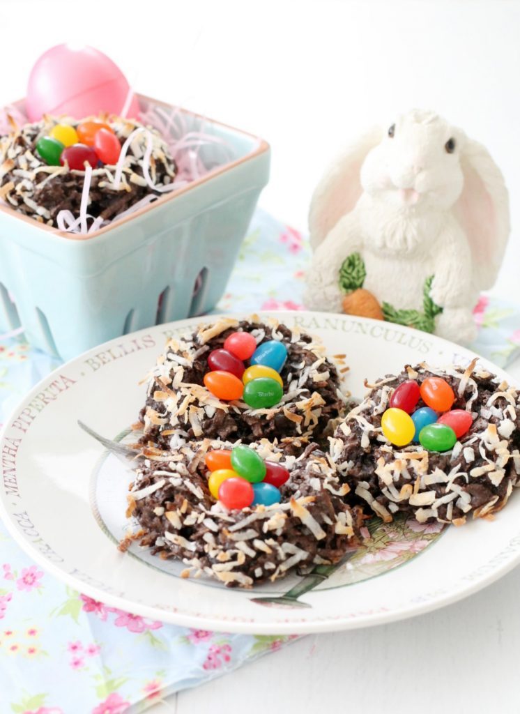 Dark Chocolate Macaroon Nests with Starburst® Jellybeans by Foodtastic Mom #StarburstJellybeans #Kroger #ad