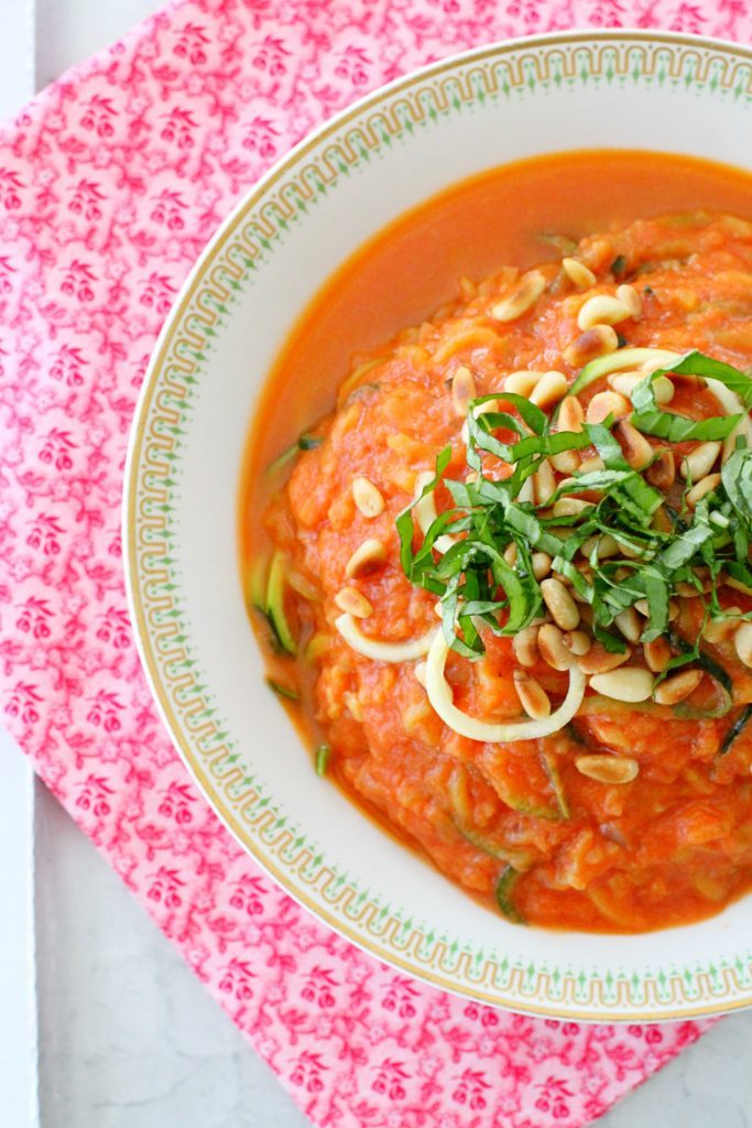 Veggie Noodles with Tomato Cream Sauce by Foodtastic Mom
