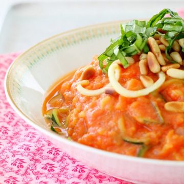 Veggie Noodles with Tomato Cream Sauce by Foodtastic Mom