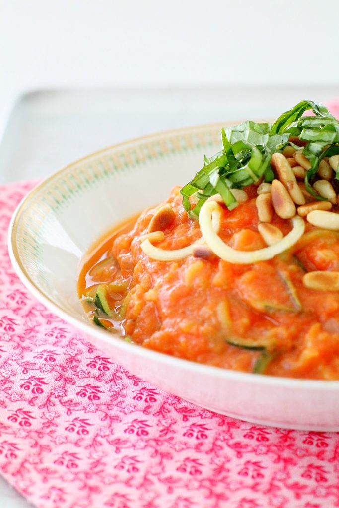 Veggie Noodles with Tomato Cream Sauce by Foodtastic Mom