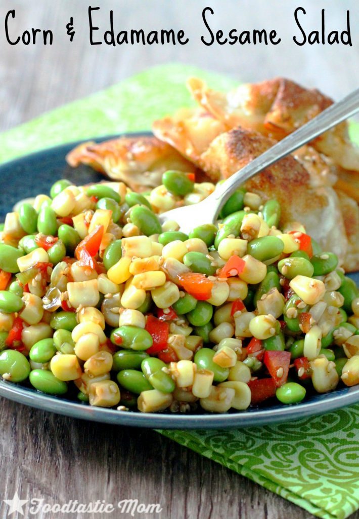 Corn and Edamame Sesame Salad by Foodtastic Mom #vegan