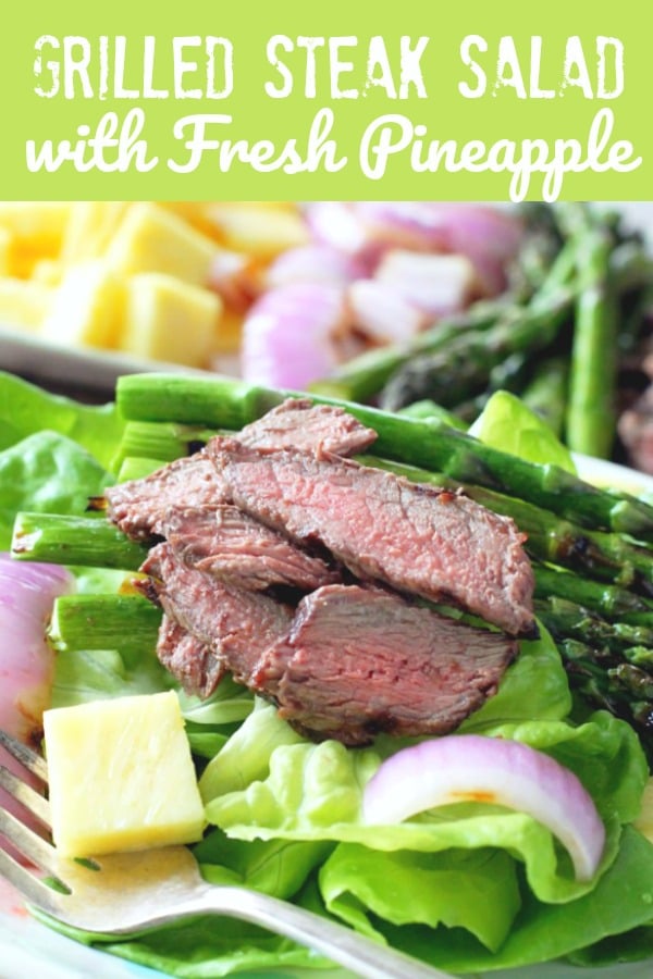 Grilled Steak Salad with Pineapple Vinaigrette | Foodtastic Mom