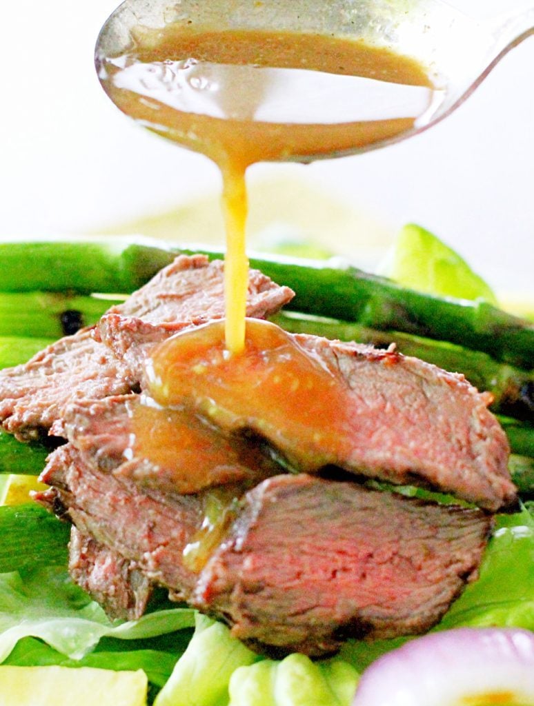 Grilled Steak and Asparagus Salad with Pineapple Vinaigrette by Foodtastic Mom #OhioBeef
