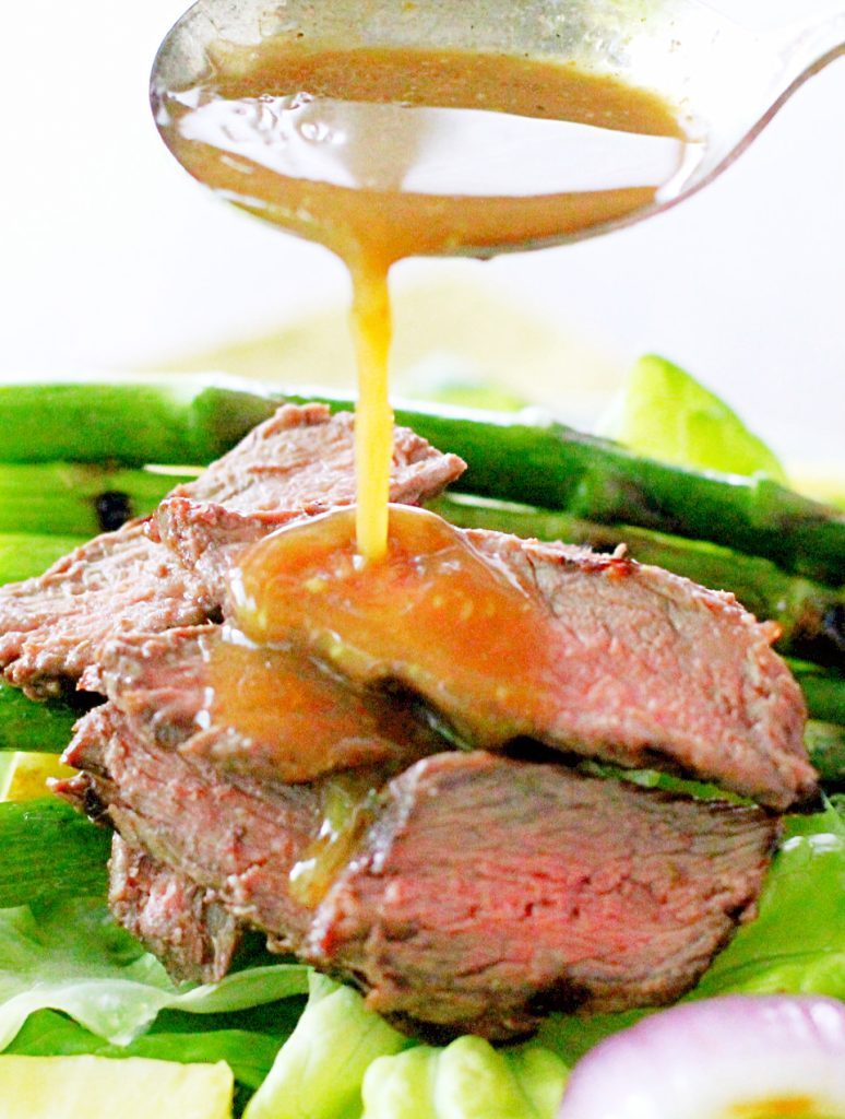 Grilled Steak and Asparagus Salad with Pineapple Vinaigrette by Foodtastic Mom #OhioBeef