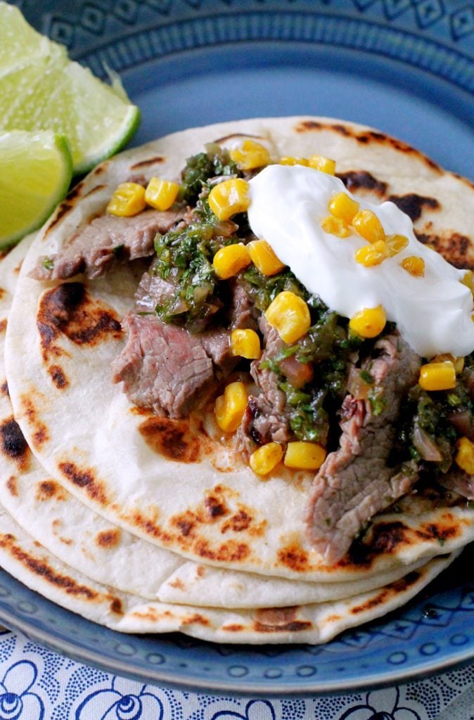 Pineapple Marinated Steak Tacos with Chimichurri Sauce by Foodtastic Mom #BlogMeetsBeef