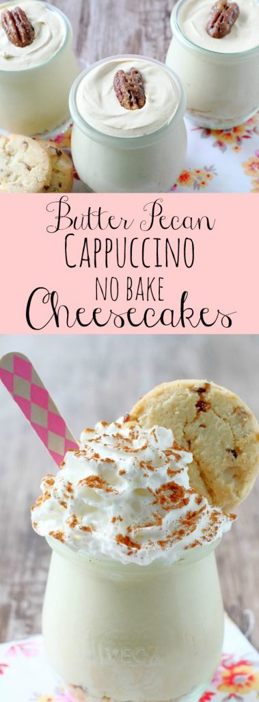 Butter Pecan Cappuccino No Bake Cheesecakes by Foodtastic Mom #bitesizedbitsofjoy #ad