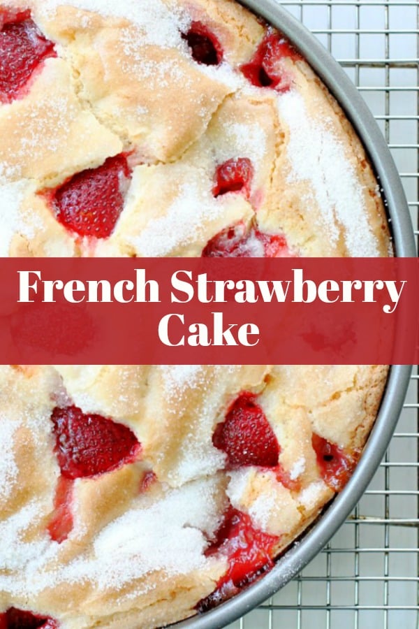 You are in for a treat with this French Strawberry Cake. Mixed in one bowl with the season's freshest strawberries, this cake bakes up with a custardy middle and crackly, sugary top. This cake has thousands of fans. via @foodtasticmom