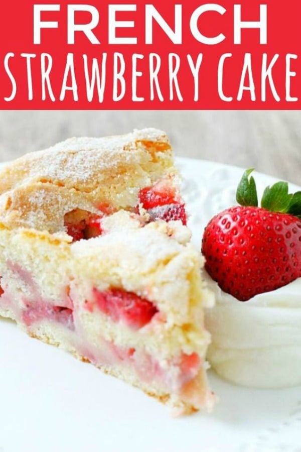 You are in for a treat with this French Strawberry Cake. Mixed in one bowl with the season's freshest strawberries, this cake bakes up with a custardy middle and crackly, sugary top. This cake has thousands of fans. via @foodtasticmom