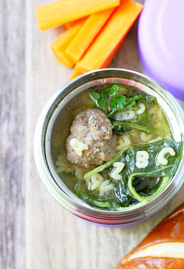 Beefy Alphabet Italian Wedding Soup by Foodtastic Mom