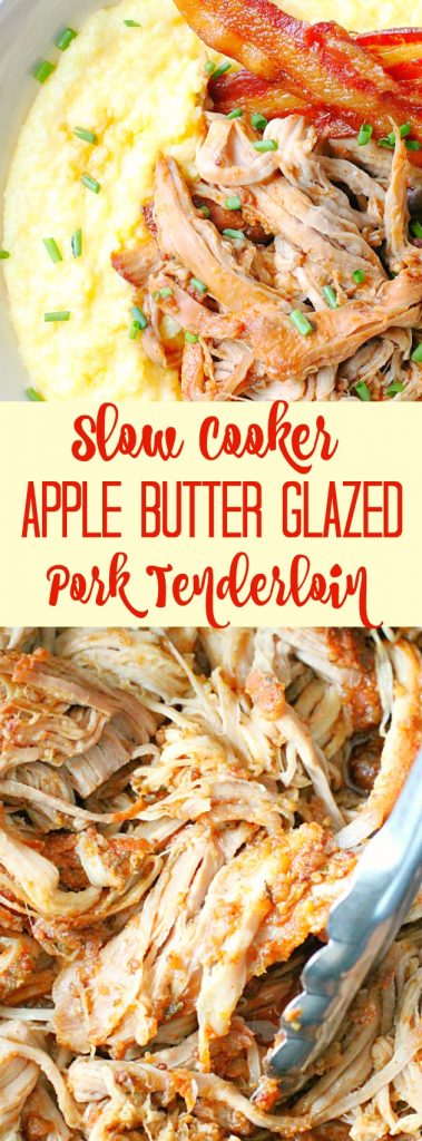 Slow Cooker Apple Butter Glazed Pork Tenderloin - Foodtastic Mom