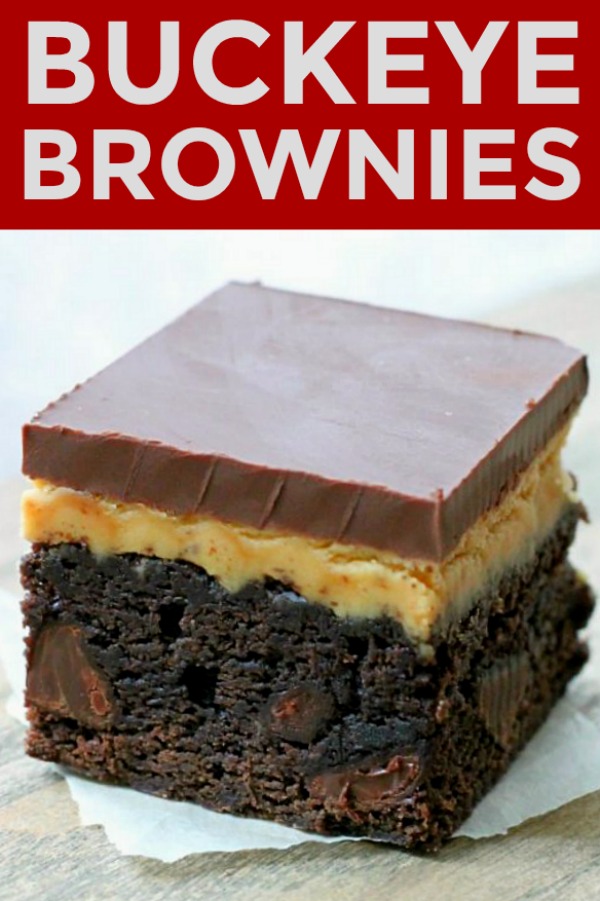 Buckeye Brownies | Foodtastic Mom #buckeyebrownies #buckeyesrecipebest