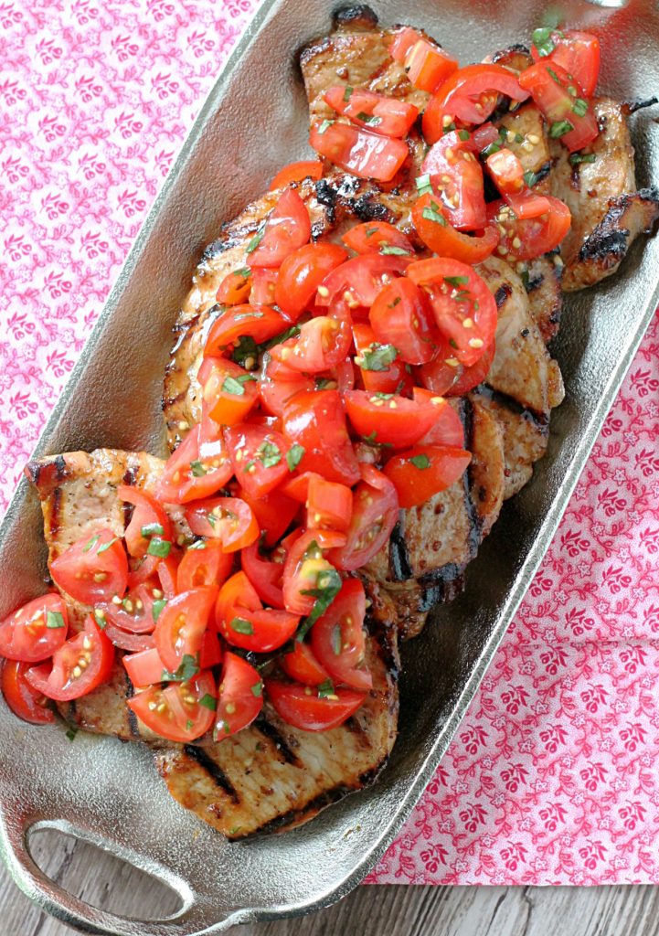 Grilled Pork Caprese by Foodtastic Mom #GrillPorkLikeASteak #ad