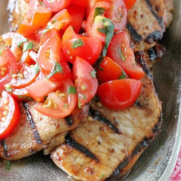 Grilled Pork Caprese by Foodtastic Mom #GrillPorkLikeASteak #ad