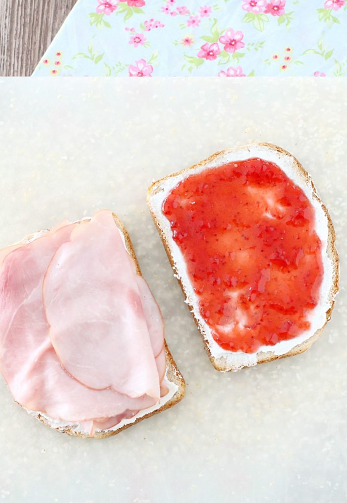 Grilled Ham and Goat Cheese Sandwich with Strawberry Jam by Foodtastic Mom