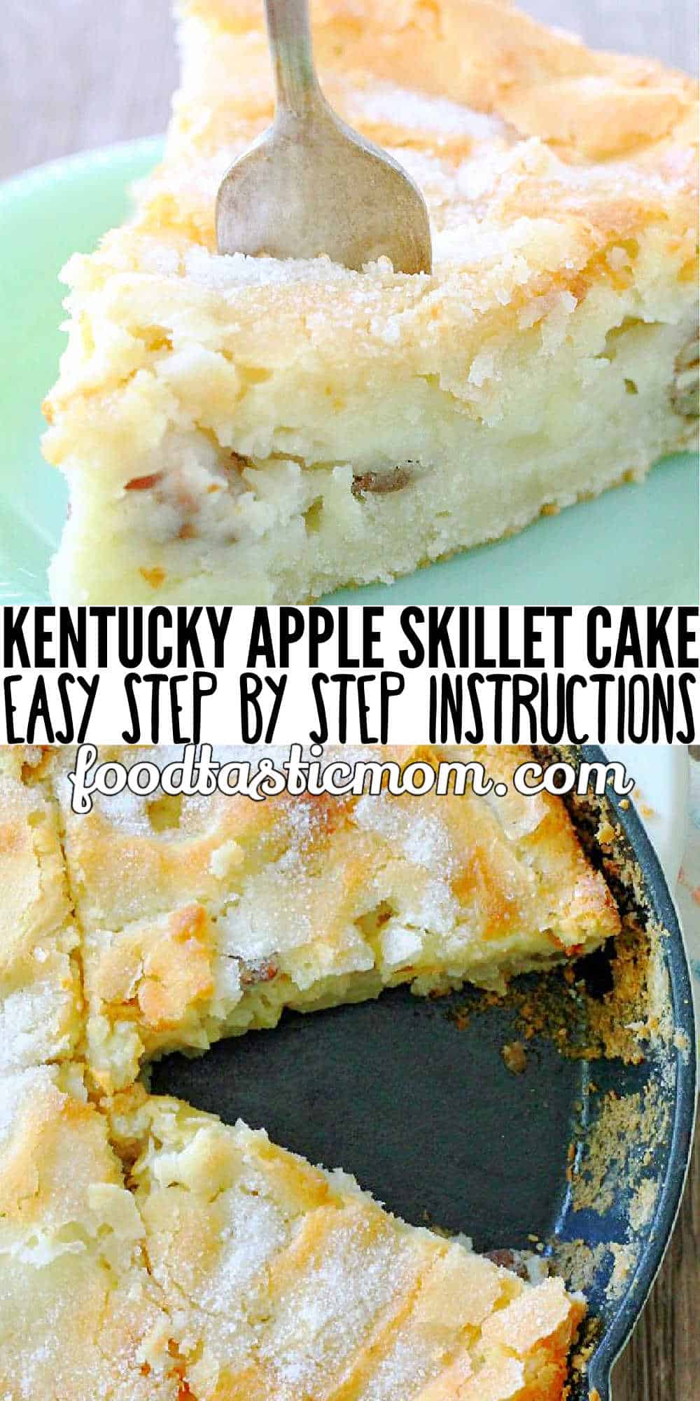 French Apple Cake meets Kentucky Bourbon Country with this simple yet stunning skillet cake. via @foodtasticmom