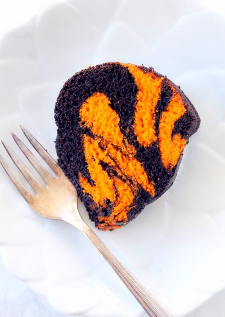 Black and Orange Bundt Cake (for Halloween or Bengals fans)