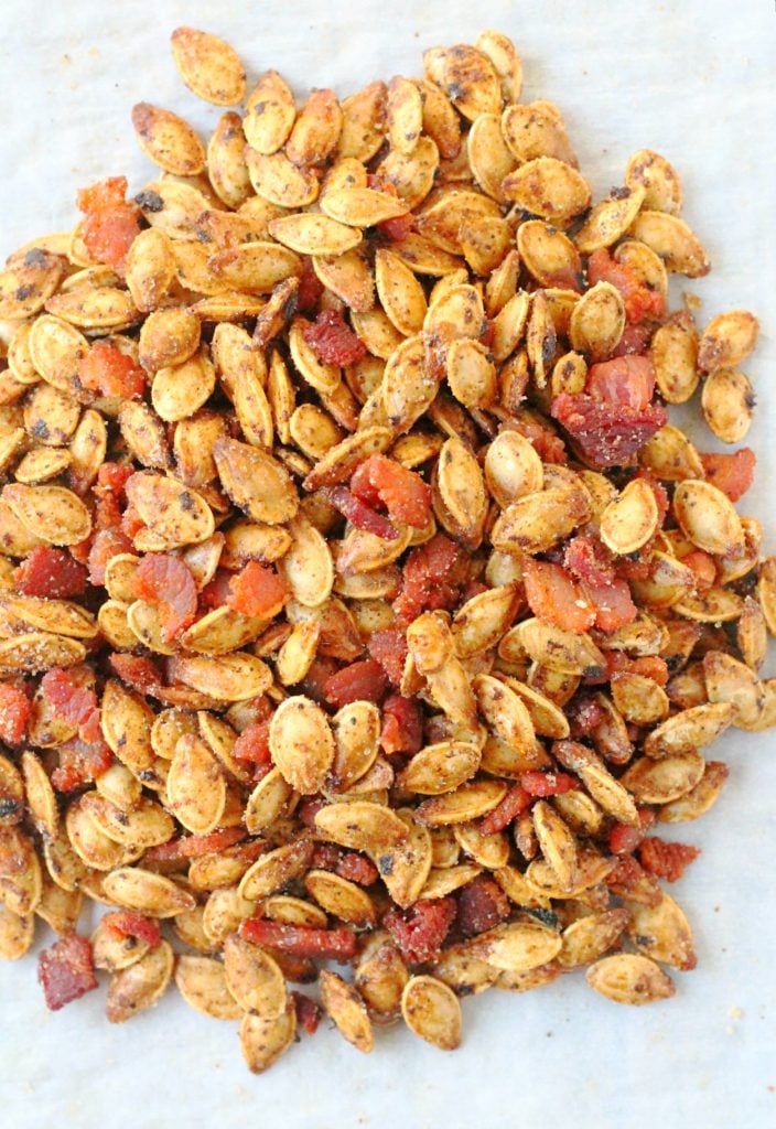 Bourbon Bacon Pumpkin Seeds by Foodtastic Mom #FallFest