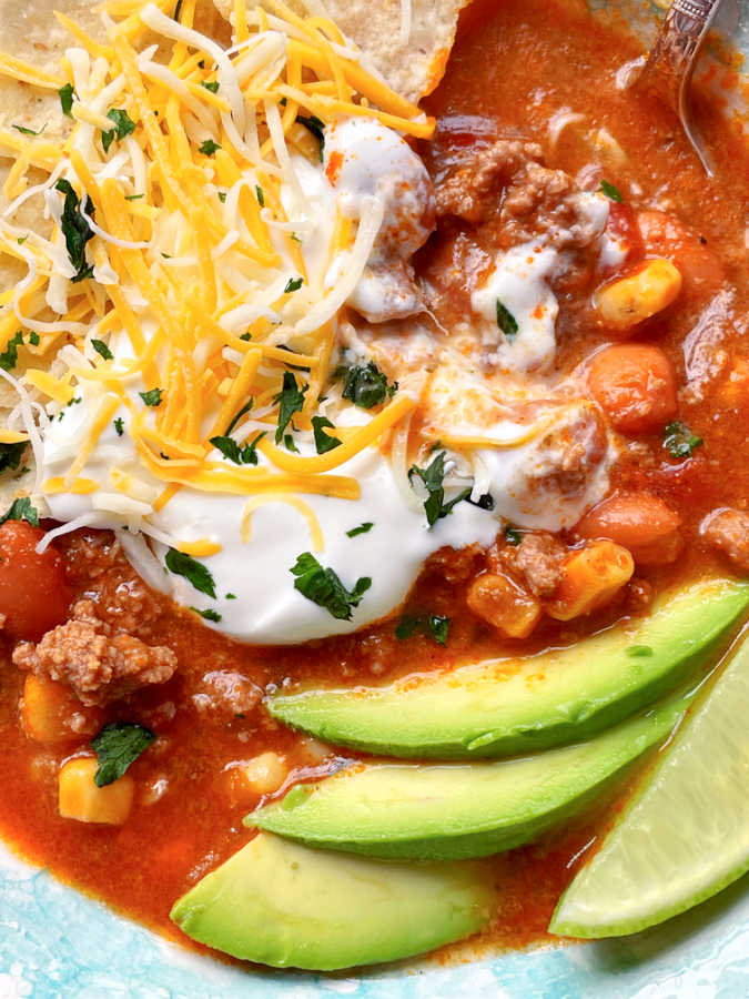 eating slow cooker taco soup