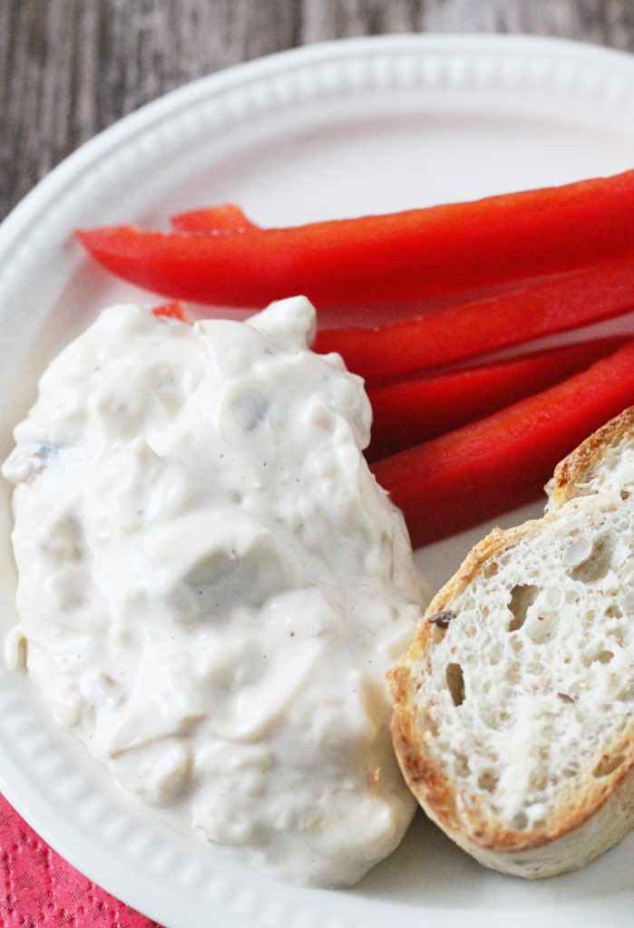Slow Cooker Hot Golden Artichoke Dip #CelebrateMeals #ad