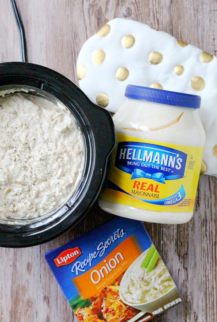 Slow Cooker Hot Golden Artichoke Dip #CelebrateMeals #ad