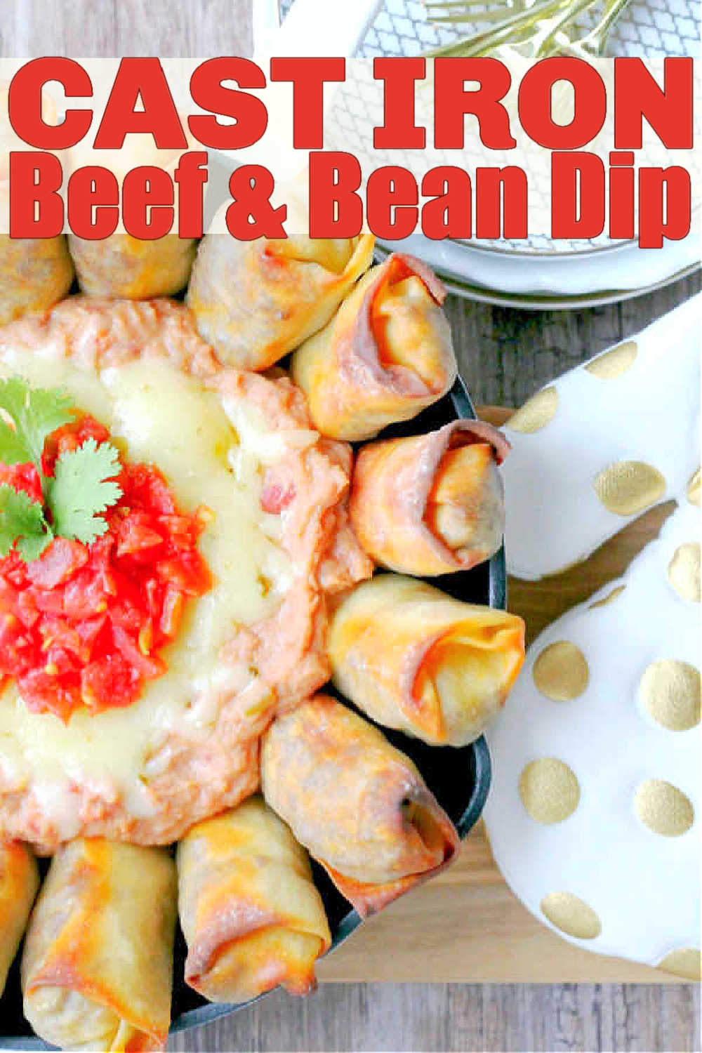 Skillet Bean Dip | Foodtastic Mom #skilletbeandip #beanrecipes #mexicanrecipes