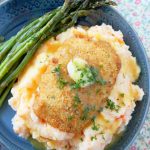 Carrot Mashed Potatoes and Dijon Maple Sauce with Barber Foods Chicken Cordon Bleu