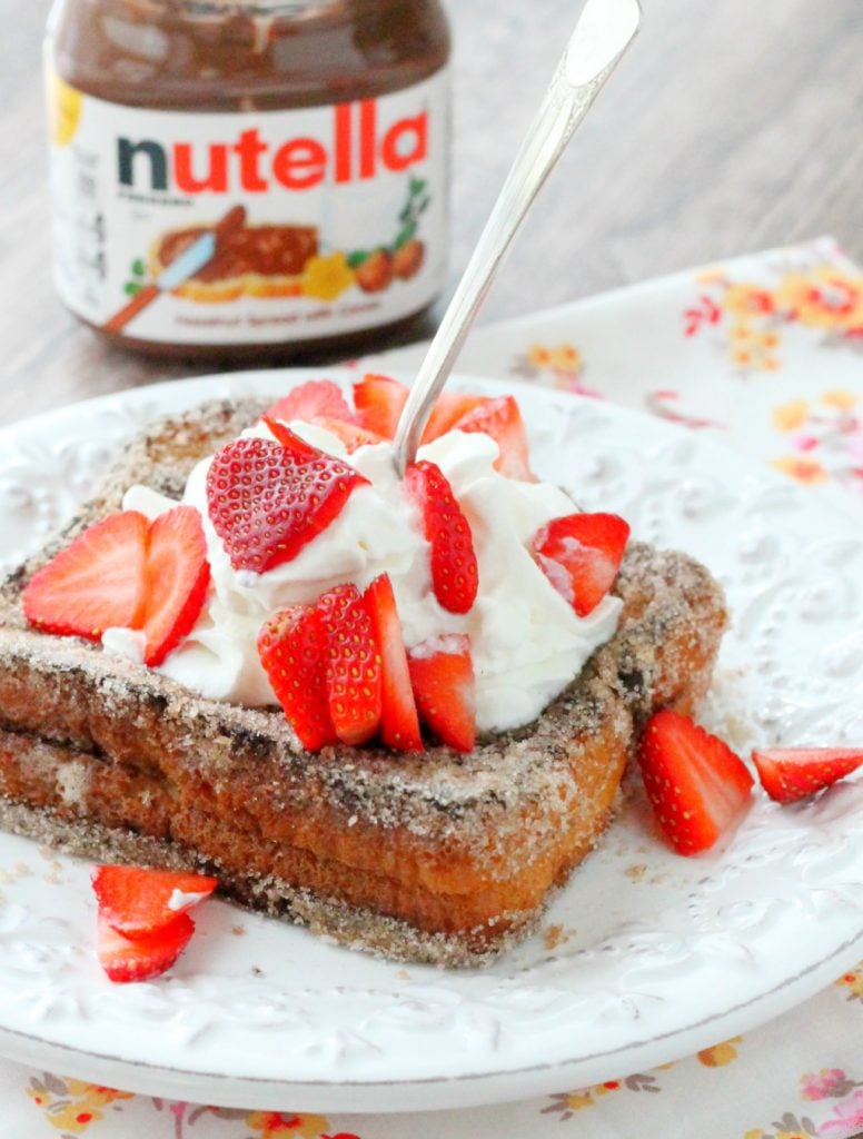 Nutella Stuffed Churro French Toast by Foodtastic Mom