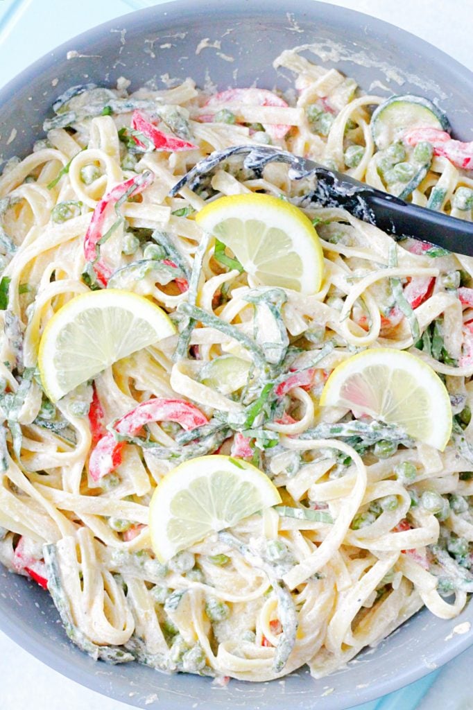 Lemon Cream Pasta Primavera