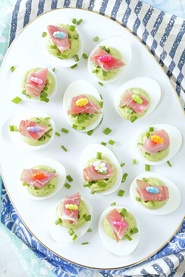 green eggs and ham deviled eggs in egg dish