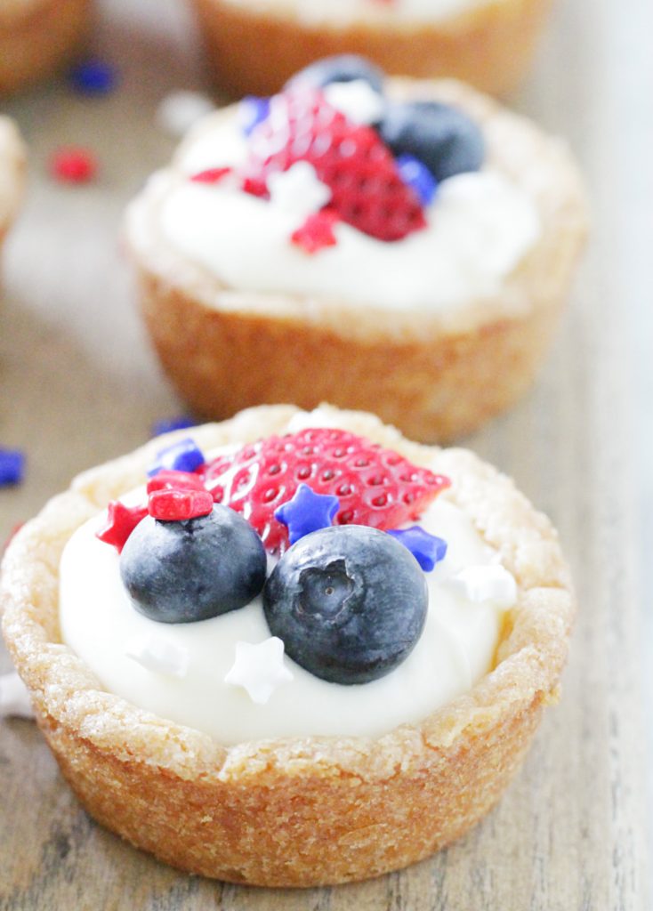 Red White and Blue Cookie Tarts