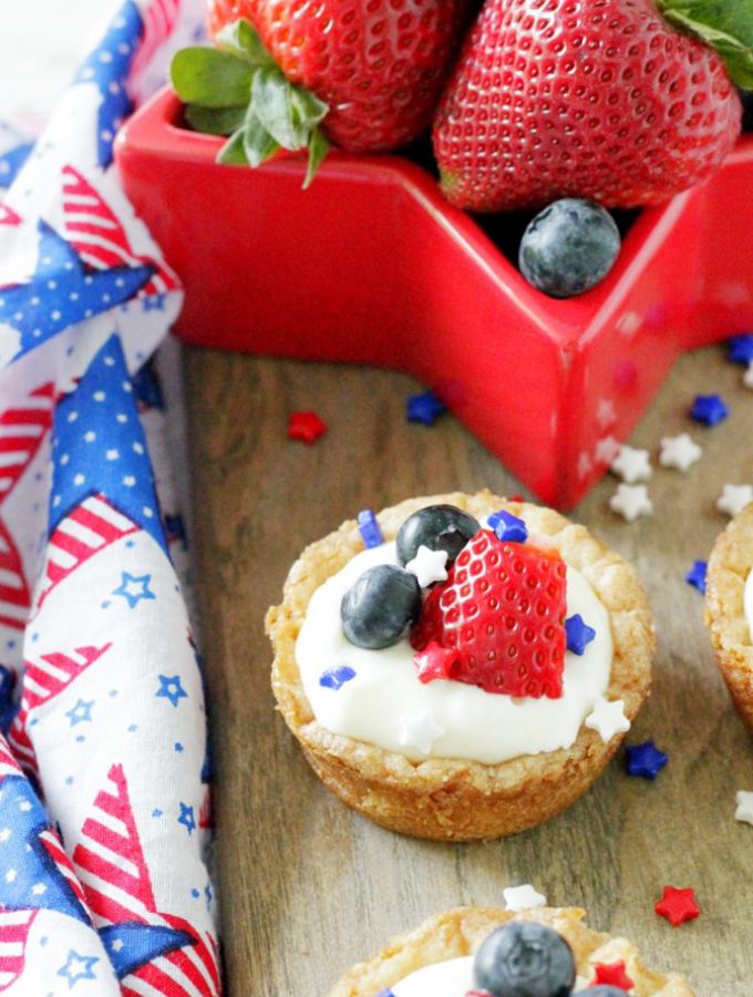 Red White and Blue Cookie Tarts