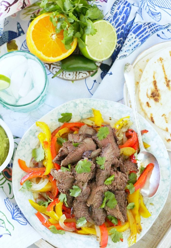 Grilled Margarita Steak Fajitas