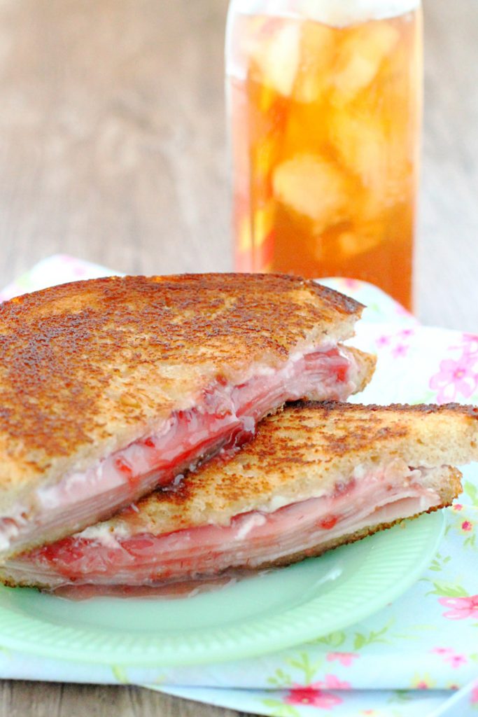 Grilled Ham and Goat Cheese with Strawberry Jam