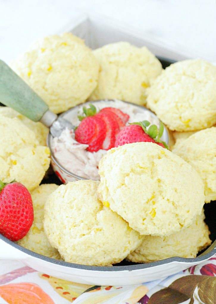 Sweet Corn Scones with Strawberry Jalapeño Butter