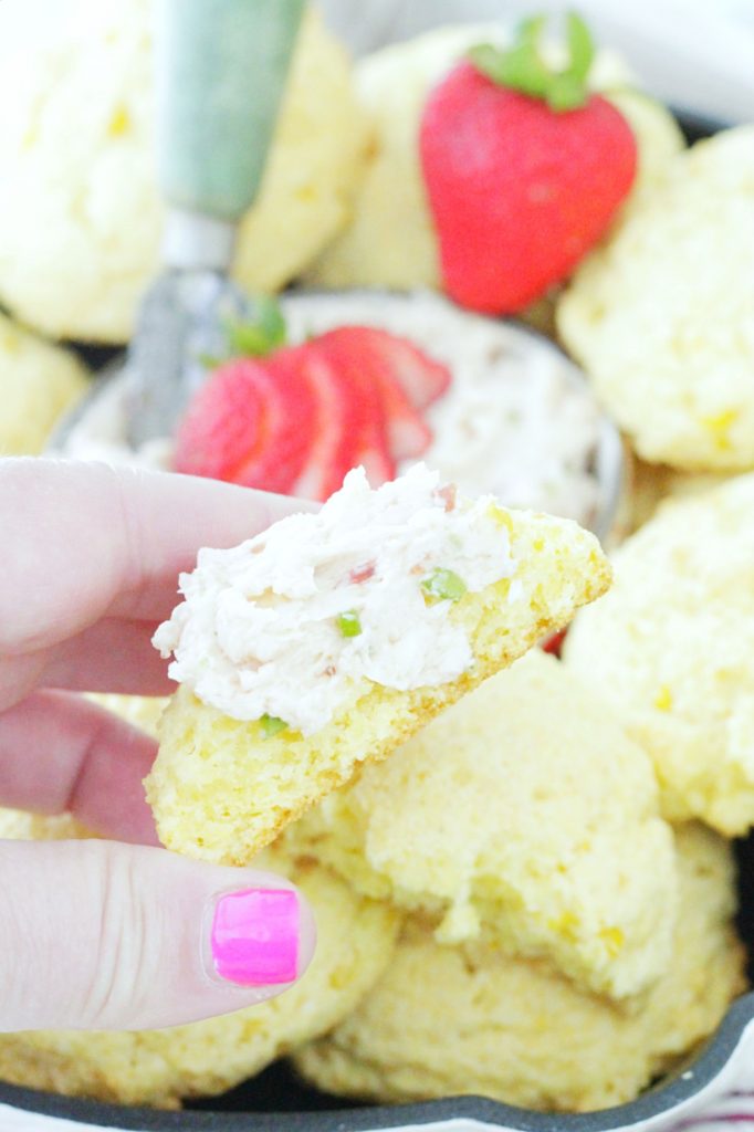 Sweet Corn Scones with Strawberry Jalapeño Butter