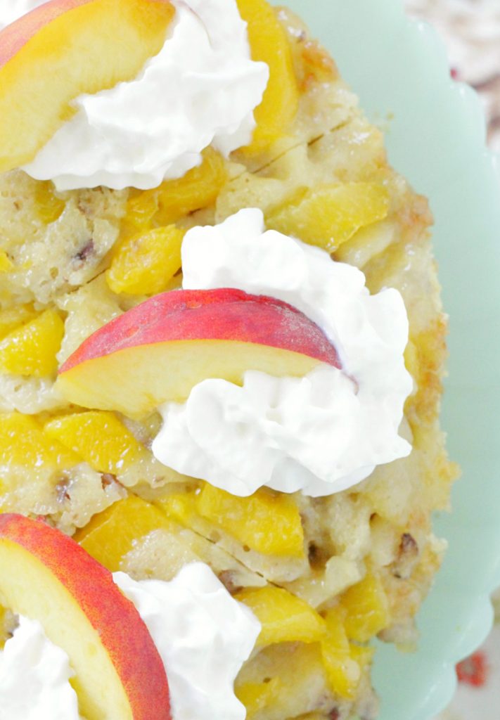 Peach Pecan Upside Down Cake