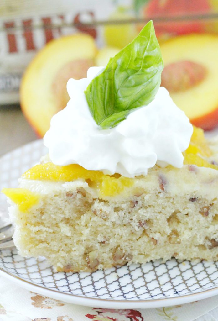 Peach Pecan Upside Down Cake