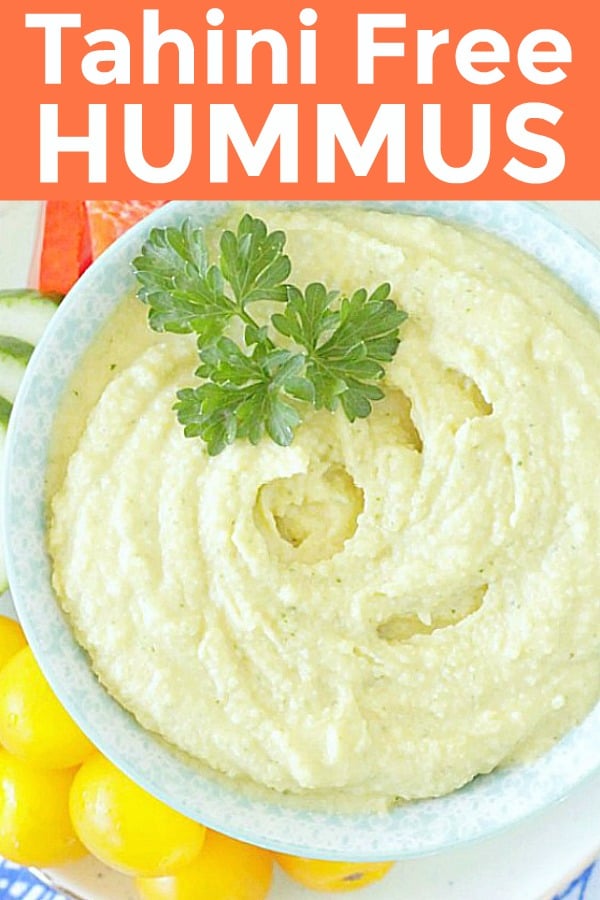 Tahini Free Hummus | Foodtastic Mom #hummusrecipe #hummuswithouttahini