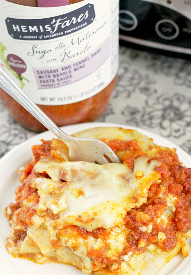 Slow Cooker Lasagna #slowcooker #lasagna #ad