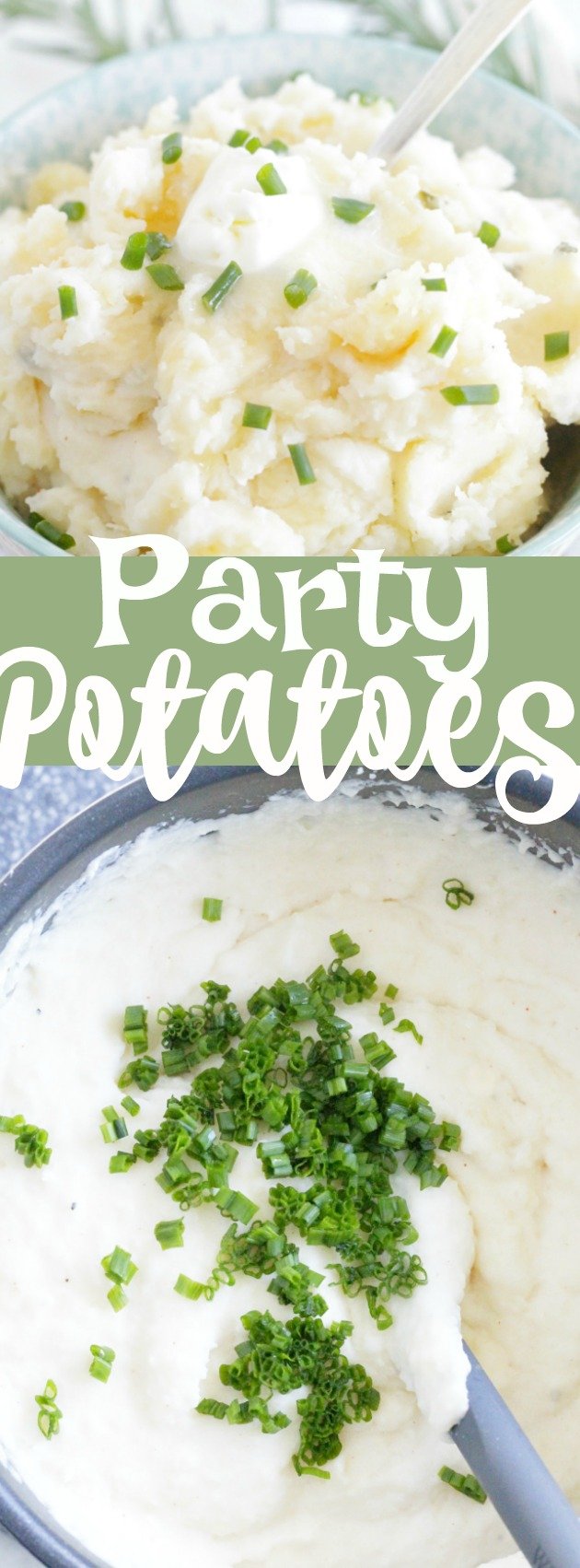 Party Potatoes are the ultimate make-ahead potatoes for holiday entertaining! Creamy mashed potatoes baked in the oven when ready to serve via @foodtasticmom