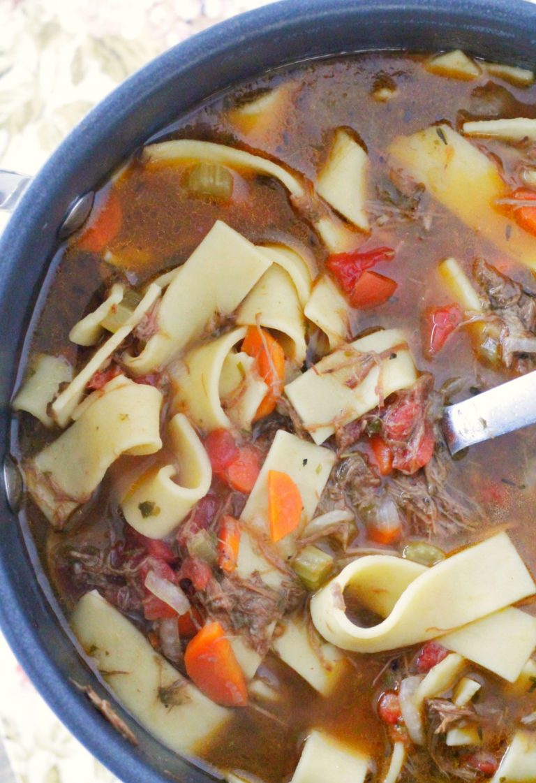 Beef Noodle Soup - made with leftover pot roast - Foodtastic Mom