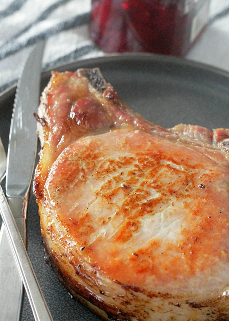 Reverse Seared Pork Chops with Cherry Pan Sauce Foodtastic Mom