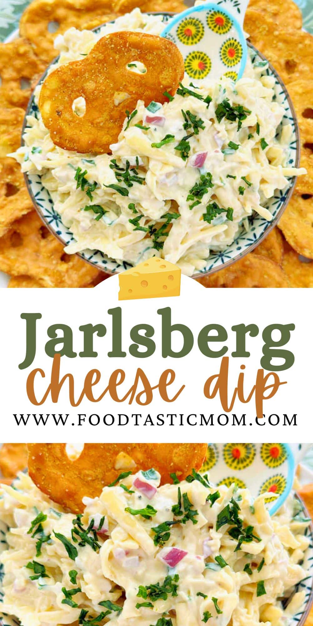 My delicious Jarlsberg cheese dip recipe takes just a few minutes to make and tastes amazing with honey mustard and onion pretzel crisps! via @foodtasticmom