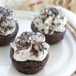 plated tiramisu brownie bites