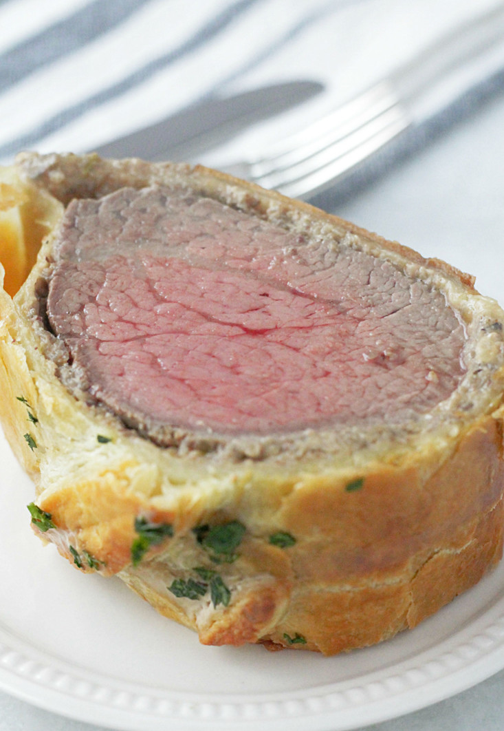 holiday beef Wellington slice