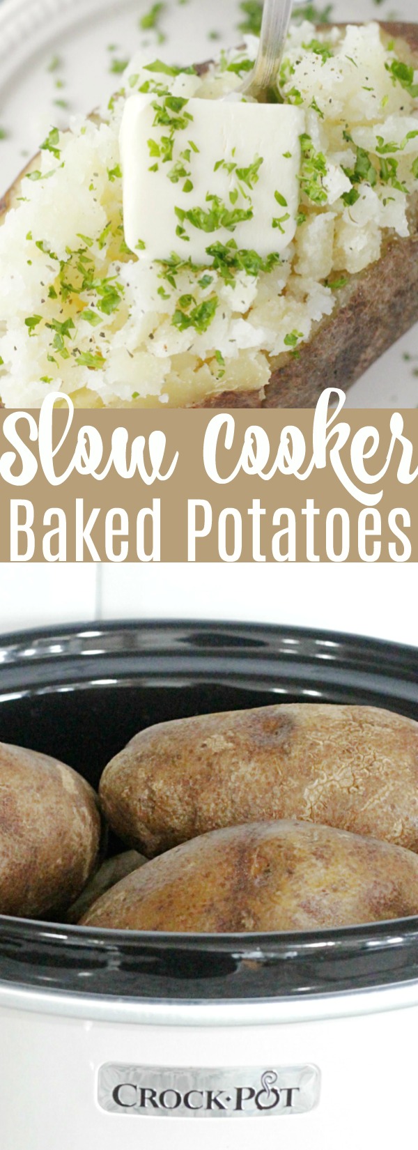 Slow Cooker Baked Potatoes | Foodtastic Mom