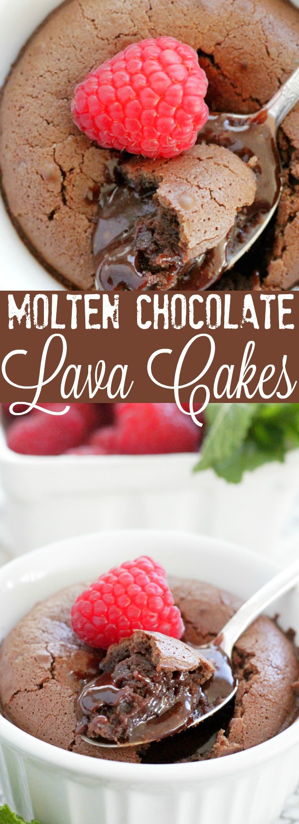 Molten Chocolate Lava Cakes take just 20 minutes to make and bake but they taste like a fancy-pants dessert. via @foodtasticmom