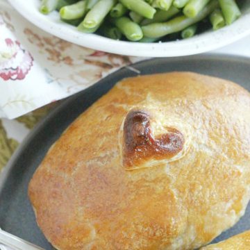 chicken in a love nest on a plate