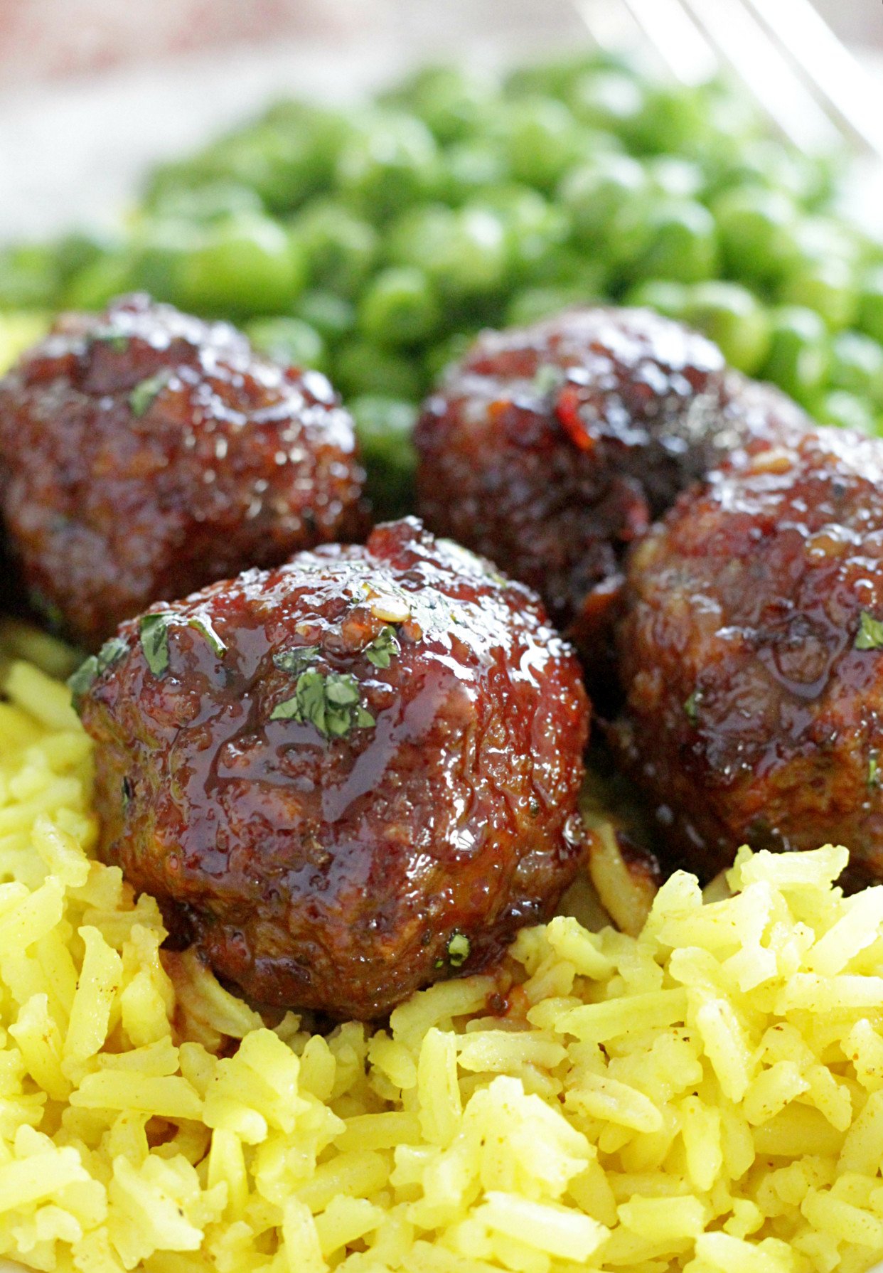 maple meatballs close up