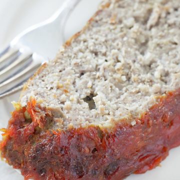 slice of meatloaf on plate